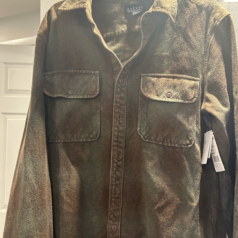 Velvet by Spencer graham Olive jacket Shirt with Pocket